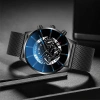 The latest best-selling men's mesh strap watch with hollowed-out design undefined